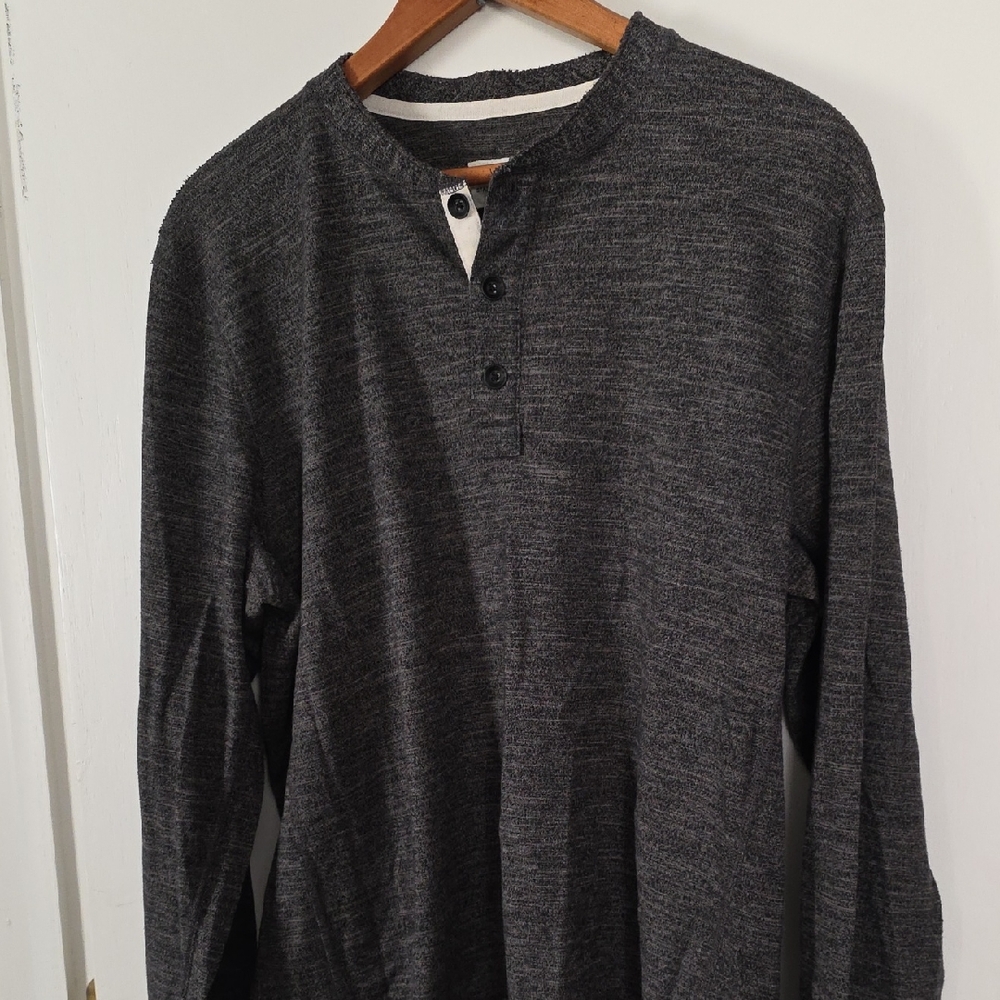 rag & bone Charcoal XL 3 Button LS Henley Excellent Condition